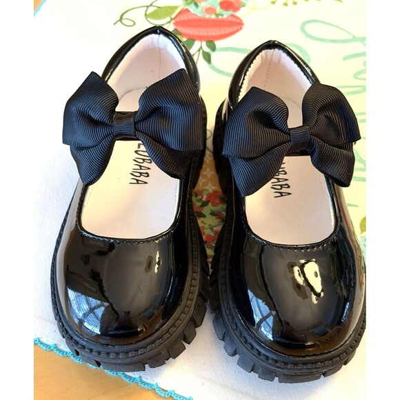 Other - Wulubaba Toddler Girl's Size 8 Black Mary Jane Dress Shoes Classic Bow Design